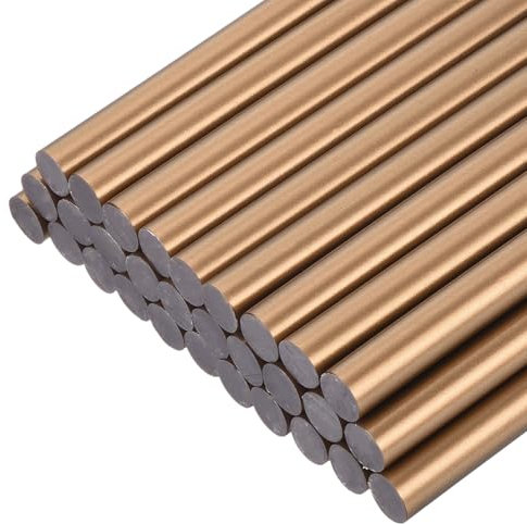 sourcing map 30pcs Mini Hot Glue Gun Sticks 11mm x 100mm High Sticky Large Hot Glue Sticks for Glue Gun, Bronze Gold