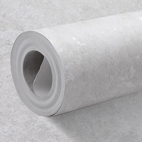 Anttyscar Grey Industrial Concrete Effect Wallpaper Cement Contact Paper Modern Decorative Luxury Metallic Wallpaper with Distressed Pattern Detailing for Living Room, Bedroom, Fireplace,Hallway