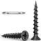 Wavanta 3.9 x 30mm Drywall Screws Coarse Thread Black Phosphate Bugle Head Phillips Drive with Bit, Black Wood Screws for Drywall Sheetrock, Wood and Furniture, Pack of 200