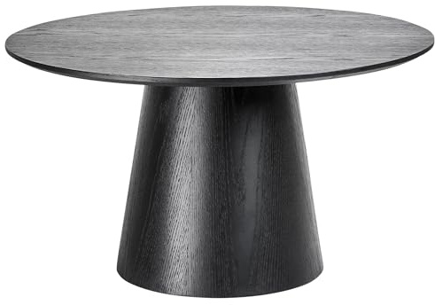 Beliani Couchtisch MDF-Platte Modernes Design Schwarz ø 80 cm Rund Wando