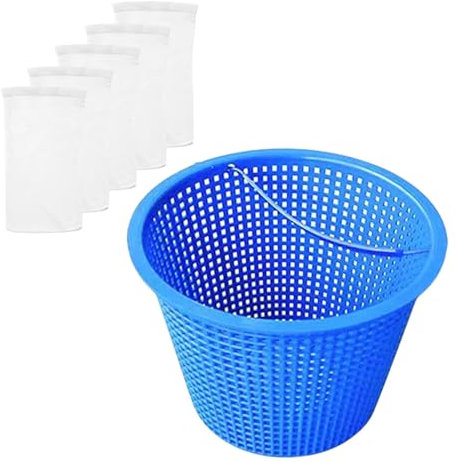 Generisch Cesta de skimmer reutilizable, 18 cm, cesta de repuesto para skimmer estándar con asa para fácil extracción, limpia la suciedad y las hojas para piscinas subterráneas y sobre el suelo