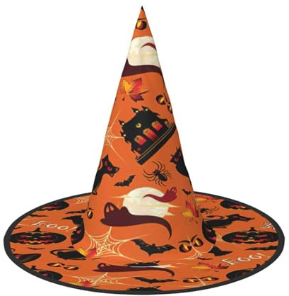 njkhbolk Fashion Halloween Print Halloween Full Hat,Foldable Cosplay Headwear,Costume Accessories
