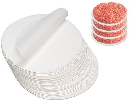 Alimat PluS 11.5cm Round Burger Paper Sheets, 500 Pieces Small Size | Pre Cut Design Parchment Papers for Baking, White Greaseproof Paper for Air Fryer, Steamer, Buns, Cakes