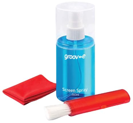 Groov-e Screen Cleaning Kit - Cleaning Solution and Microfibre Cloth for Smartphones, Tablets, Laptop Screens, and Monitors