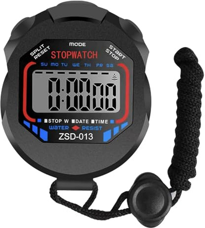 Chronomètre de Sport Numérique avec Horloge, Chronomètre Électronique Étanche, pour Football, Basket, Course, Natation, Fitness