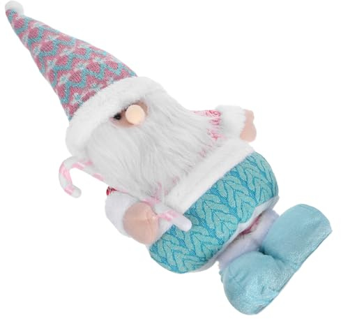 Standing Santa Claus Ornament with Telescopic Legs, Pink Cloth Pp Cotton