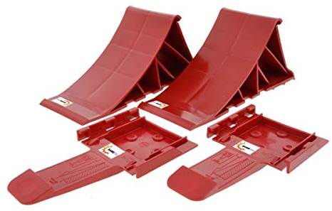 The Drive | Unterlegkeile Set (2 Stück) mit Halter | Rot | Bis 1600 kg | Bremskeile für Anhänger, Wohnwagen & PKW