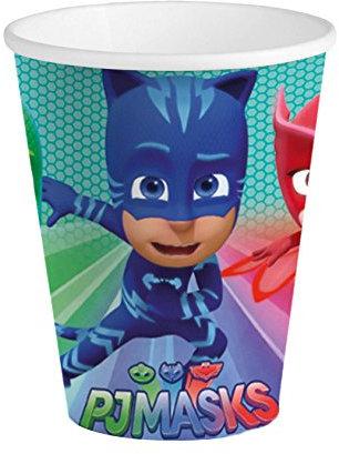 8 Gobelets en Carton Bleu Pyjamasques 25 cl