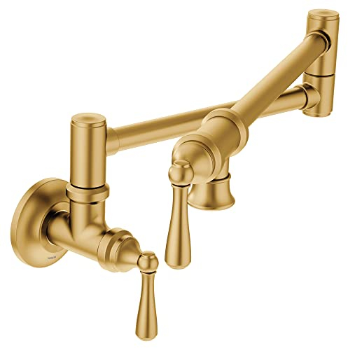Moen S664BG Traditional Pot Filler Kitchen Faucet, Brushed Gold