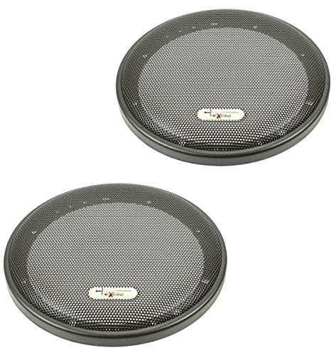 tomzz Audio 2800-002-1 Excalibur Lautsprecher Gitter Grill für 165mm DIN Lautsprecher schwarz 2-teilig Kunststoffring mit Metallgitter Satz