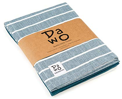 DaWo 3er-Set Geschirrtücher/Küchentücher aus 100% Baumwolle in Petrol mit Aufhänger | Öko-Tex Standard | weitere Farben erhältlich | 50x70 cm | stark mit 200g/m2 (Petrol)