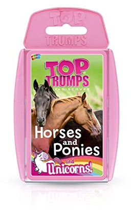 Top Trumps Pferde und Ponys und Einhörner klassisches Kartenspiel, erfahren Sie Fakten über Falabella, Shetland und die Andalusier in diesem pädagogischen Spiel, Geschenk und Spielzeug für Jungen und