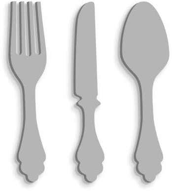 Decorazione Murale in Legno Posate forchetta Cucchiaio Coltello, Decorazione Fatta a Mano per Le pareti della Cucina Arredo | H40 cm