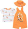 Disney Tigger Winnie Puuh Baby French Terry kurzer Overall, T-Shirt und Mütze, 3-teiliges Outfit-Set, für Neugeborene und Kleinkinder, Tigger, 12 Monate