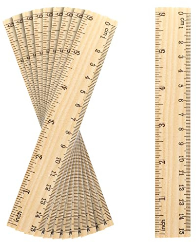 AIEX 10 Stück Holzlineale, mit 2 Präzisen Skalen Einzeln Bedruckt Lineal Holz Klein für Schule Klassenzimmer Zuhause Büro Handwerk