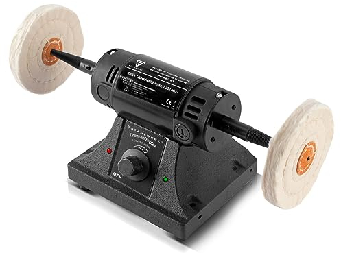 STAHLWERK PM-480 ST - Lucidatrice per banco da lavoro con 480 Watt e 7200 giri al minuto per metallo, legno e plastica