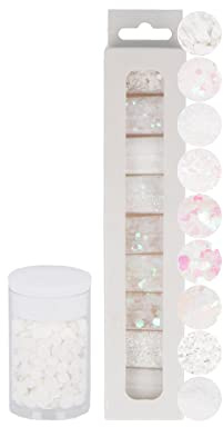INNSPIRO Set 9 Mini-Dosen, 4 g, Glitzer, verschiedene weiße Formen, 11163