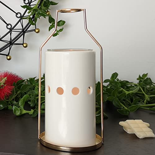 Duftbrenner Inspiration DOS – Wachsbrenner und Duftwachs – Diffusor für ätherisches Öl und Raumduft – Kerzenhalter aus Keramik und Metall, Höhe 18 cm – Zen'Arôme