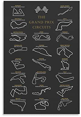 TUOAN F1 Grand Prix Circuits Druck Foto Kunst Malerei Leinwand Poster Home Modern Decor 08x12inch (20x30cm)