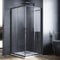 ELEGANT 900 x 900 mm Black Sliding Doors Corner Entry Shower Enclosure 6mm Extra Toughened Safety Glass Screen Cubicles and Tray
