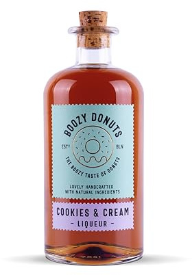 BOOZY DONUTS Cookies And Cream Likör | Buttriger Keks & Vanille-Noten | Flüssiges Dessert | Pur Auf Eis Mit Kaffee Oder Im Cocktail | Vegan | 17% Vol. (0,5l)