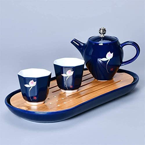 Ji Blue Ceramic Teapot Tea Cup Domicile Travel Gift Set (Color : 5)