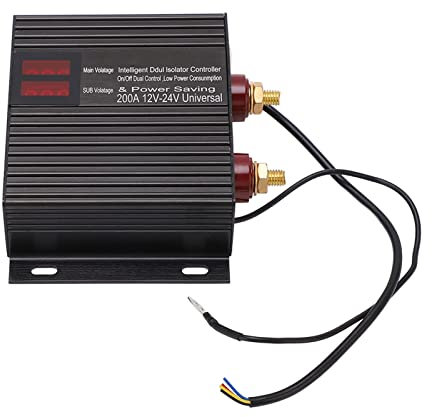 Double Isolateur de Batterie, Batterie 200A Universel VSR pour Voiture RV ATV UTV Camion Bateau 12V 24V