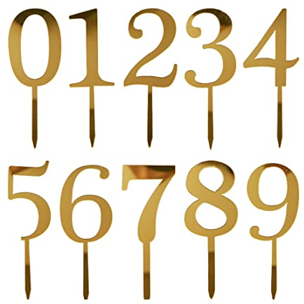 SURALIN 10PCS Buchstaben für torte 0 bis 9, Happy birthday tortendeko, Cake topper personalisiert