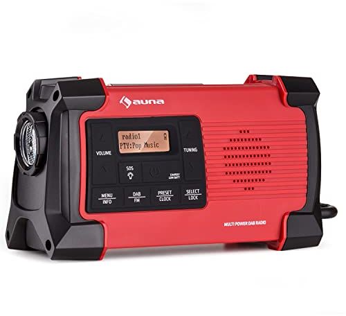 Auna Radio, Aufladbares DAB-Radio, DAB Plus Radio mit Bluetooth, Radio mit Batterie, DAB/DAB+/FM, mit LCD Display, Wecker, Retro-Radio Klein, Radio mit Netzstecker, USB & Streaming,