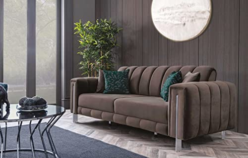 Samt Sofa Couch Zweisitzer Couchen Polster Möbel Wohnzimmer Stoff Neu