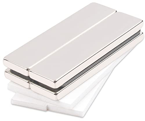 OCEUMAOA Neodym Magnete 40x10x3mm Selbstklebend Magnete Stark Groß Rechteckige Klebemagnete Magnete für Magnettafel Küchenschrank Haushalt BüRo Craft Magneten 4 Stück Magneten