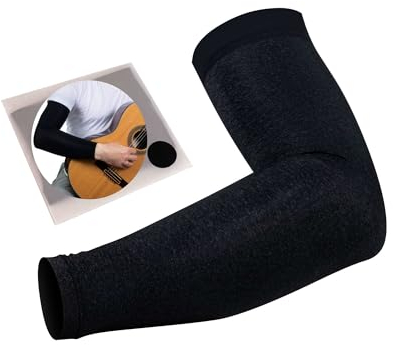 Graue Armstulpe für Gitarristen, klassische Gitarren-Hülle für Arme, E-Gitarren-Armmanschette für klassische Gitarristen und Flamenco-Gitarre, Größe S/M, grau, One size