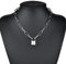 WEITING Hip Hop Multi Layers Kette Halskette mit Herz Schloss Damen Herren Punk Rock Vorhängeschloss Anhänger Halskette Emo Grunge Gothic Schmuck X010 Schloss