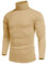 COOFANDY Men's Jumpers Roll Neck Tops Turtlrneck Jumpers Light Weight Turtle Neck Sweaters Long Sleeve High Neck T-Shirts Knitted Pullover Cotton Sweater Khaki M