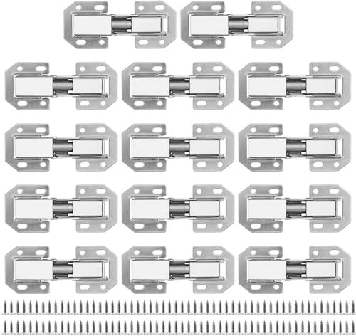 PUCSIQ 14 Bisagras para Puerta de Armario de 90 Grados, con 112 Tornillos, Bisagras de 90 Grados para Muebles, Puerta de Cocina y Armario
