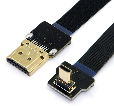 chenyang CYFPV - Cavo piatto FPC da micro HDMI a HDMI maschio, 1080p, angolo di 90 gradi, 0,5 m