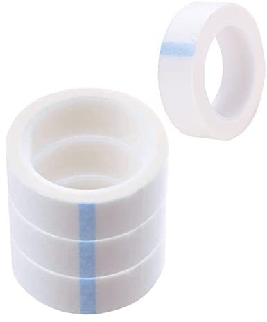 4 Rolls Micropore Surgical Tape, Microporous Tape 1.2cm X 9m Adhesive Medical Tape Earring Cover Up Tape Breathable Eyelash Extension Tape for First Aid Taping Bandages