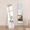 Warmiehomy Full Length Mirror,147x37cm Large Wall Mounted Hanging or Free Standing Leaning Mirror,Long Mirror with Sliver White Metal Frame,Floor Mirror for Living Room or Bedroom