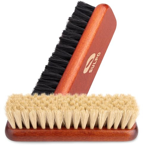 SULPO Cepillo para zapatos - Longitud 16 cm - Juegos de limpieza de zapatos - Cepillo para limpiar zapatos Cepillos para zapatos Cepillo para cuero - Cepillo para suciedad Cerdas suaves Cepillo para p