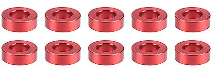 YOKIVE 10 Stück Abstandshalter, Aluminium Runder Gerader Abstandshalter | Verhindert Gelenkverformung, Ideal für Roboter, Drohnen (Rot, 3,1x6x2mm)