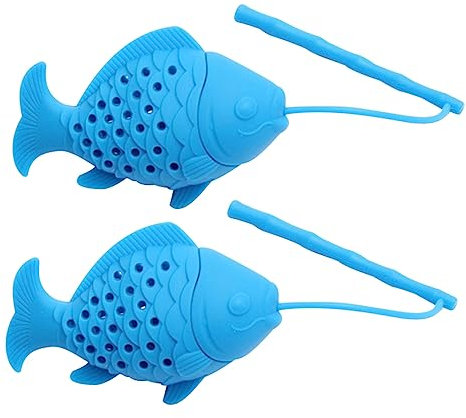 Cabilock 2-teiliges Teesieb-set Aus Silikon Mit Fischmotiv – Kreativer Teefilter-aufguss Für Losen Tee Und Kräuter