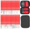 Runyu® 30 STK Auspinnwerkzeug KFZ Set, Pin Werkzeug KFZ Auspinwerkzeug Stecker Auto Entriegelungswerkzeug mit Werkzeugtasche, Terminal Entfernung Werkzeugsatz für Auto (Rot)
