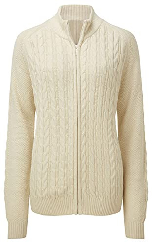 Saodimallsu Damen Strickjacke Langarm Reißverschluss Cardigan Zopfmuster Jacke Strickpullover Lässig Mantel