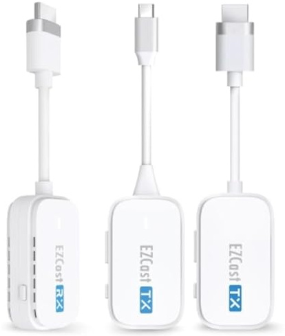 EZCast Wireless HDMI Transmitter & Receiver Kit - Two Transmitters (Type-C & HDMI) and Receiver - Ultra-Low Latency, Plug & Play for Laptop/PC to TV/Projector