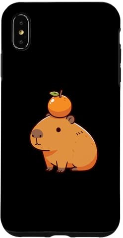 iPhone XS Max Capybara With Orange On Head Capybara Case