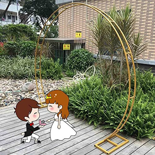 Grand Support de Toile de Fond Rond pour Arche de Ballons Cadre de Tonnelle de Pergola en Treillis de Jardin en Métal Robuste pour Plantes Grimpantes Arches de Mariage Circulaires pour Cérémonie(Yello