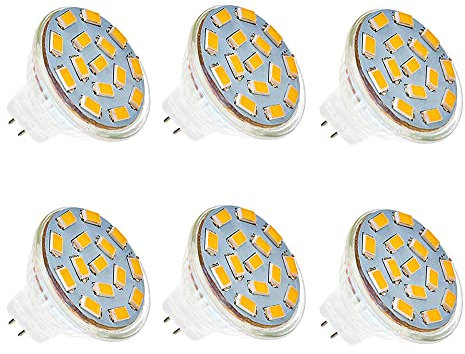 ShuoHui MR11 GU4 LED 3W Warmweiß 3000K, 120 Grad, 350LM, MR11 30W Halogen Ersatz, AC DC 12V-24V LED Einbaustrahler GU4 MR11 Warmweiss für Deckenleuchte, Nicht Dimmbar (6)