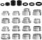 Pulchra 16 pcs Faucet Adapter Kit(16mm-22mm), Kitchen Aerator Adapter Set for Male Female Sink Faucet, Sink Sprayers, Water Filters