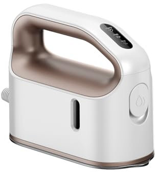 Newbealer Steam Iron, Powerful Continuous Steam, Non-Stick Soleplate, 180ml Water Tank, 45s Fast Heat-Up, Auto Shut-Off, Vertical & Horizontal Steaming, Small & Compact for Home & Travel, Gold