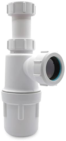 CranPlas CP103-32mm (1¼″) Telescopic Basin Bottle Trap | for Bathroom, Toilet & Cloakroom Basins | 95mm Deep Seal | Compact, Odour-Blocking, Easy-Clean Waste Trap | (Not for Kitchen or Utility Use)